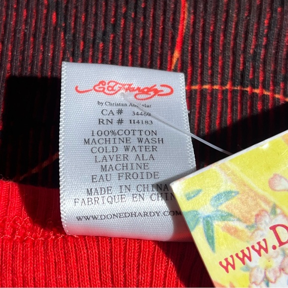 Ed Hardy Christian Audiger Graphic Tank Red Black - Picture 4 of 4